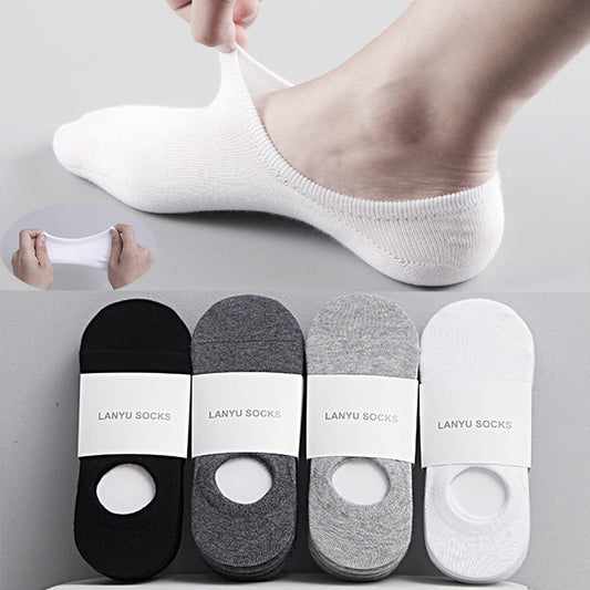 5Pair / Lot Fashion Boat Socks Summer Autumn In-slip Silicone Invisible Cotton Socks